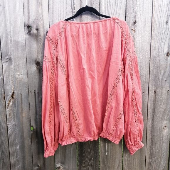 Sold on M Salmon pink boho peasant top - Picture 3 of 3